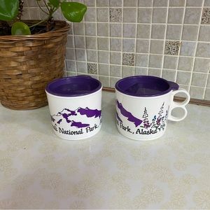 Vintage Alaska to‎ go mugs Alaska National Park plastic cups  Whirley Industries